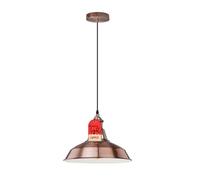 LEDSone Plafonnier à tête unique E27 - Base en métal - Hauteur réglable - Suspension industrielle pour chambre à coucher, salon, cuisine, restaurant (Cuivré 1)