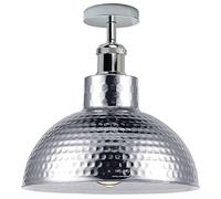 LEDSone Plafonnier Industriel E27 Lustre, Vintage Luminaire Métal Cage, Rétro Suspension éclairage Plafond Abat-Jour pour Salon Cuisine Chambre Restaurant Café Bar (Cuivre - 2) (Chromé -2)