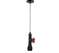 LEDSone Plafonnier suspendu industriel vintage en métal, tuyau Steampunk, raccord E27 rétro avec câble réglable de 95 cm, pour salon, cuisine, restaurant. (Noir)