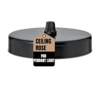 LEDSone Rosace de plafond noire de 100 mm de diamètre - Fixation latérale en métal - Plaque d'éclairage décorative contemporaine - Kit d'installation pour la maison et le bureau