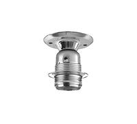 LEDSone Support de Douille d'ampoule à vis en métal Vintage Industriel E27 Edison avec culot de Lampe E27 Max 60 W pour Salon, Chambre, Couloir de Garage, pub, café, hôtel et Restaurants (Chrome)