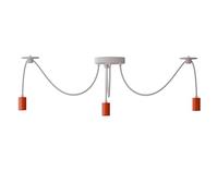 LEDSone Suspension araignée à 3 têtes - Lustre de plafond réglable à monter soi-même avec supports de lampe E27 - Luminaire suspendu moderne à câble blanc multi-bras pour salon, cuisine, salle à