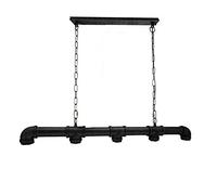LEDSone Suspension en forme de tuyau industriel vintage à 5 voies avec culot E27 pour îlot de cuisine, salle à manger, bar, salon, décoration de ferme