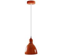LEDSone Suspension Luminaire Modern Lustre Decoration Industrielle Abat-Jour Plafond E27 Pour Salle à Manger Salon Cuisine Chambre Restaurant Café et Bar (Sans Ampoule, Orange)