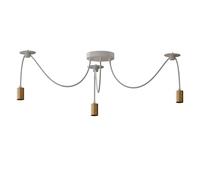 LEDSone Suspension moderne à 3 têtes en forme d'araignée - Pendentif en métal doré scintillant avec porte-ampoules E27 et câbles ajustables, lustre suspendu pour salon, bar, restaurant, hôtel.