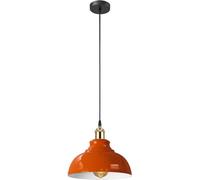 LEDSone suspensions Luminaire Industrielle, Métal Retro Suspensions Lampe, plafonnier vintage, Luminaire Antique Pendante pour cuisine salon salle à manger chambre Vintage (Sans ampoule, Orange)
