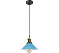 LEDSone Suspensions vintage, luminaires style industriel, plafonnier vintage lot de, éclairage intérieur, lampe cuisine salon salle à manger chambre (Gris) (Bleu)