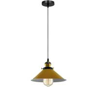 LEDSone Suspensions vintage, luminaires style industriel, plafonnier vintage lot de, éclairage intérieur, lampe cuisine salon salle à manger chambre (Gris) (Jaune)