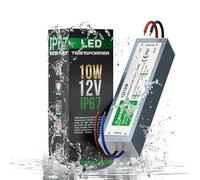 LEDSone Transformateur LED Alimentation Pilote étanche IP67 dans Un boîtier en Alliage d'aluminium Convient pour l'éclairage de Bande, Le Module et l'éclairage extérieur DC12V (10.00)