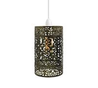 LEDSone Vintage Cage Metal Lamp Shade, Industrial Metal Cage Light DIY Ceiling Pendant Lights for Dining Room,Bedroom, Loft Hallway, etc. (Brushed Brass, Pattern 6)