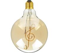 LEDSone Vintage G125 4W E27 Edison LED Ampoule à vis, Style Rétro Amour/Musique Design Filament Verre Antique Blanc Chaud Lampe Intérieur et Ampoule Décorative (1, Musique) (1 PAQUET)