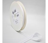 Leduc 20 mètres Biais Jersey 100% Coton - 18Coloris différents - Pour couture Double plis 8+20+8 mm Qualité et produit Italie (Blanc 15230)
