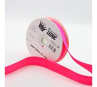 Leduc 20 mètres Biais Neon Fluorescent - 5Coloris - Pour couture Double plis 8+20+8 mm Fluo 100% Acetate Qualité Italienne 7113 Neon Pink