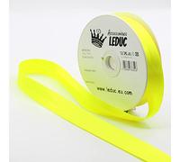 Leduc 20 mètres Biais Neon Fluorescent - 5Coloris - Pour couture Double plis 8+20+8 mm Fluo 100% Acetate Qualité Italienne 7115 Neon Yellow