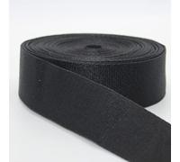 Leduc 5 Mètres De Sangle de qualité Premium En Polyester Style Classique Doux Brillant pour Sac, Bretelle, Ceinture, Bandoulière, Maroquinerie Noir 40mm