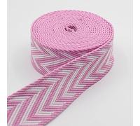 LEDUC 5 mètres Sangle avec motif ligne et flèche 100% Polyester Différentes couleurs 38mm 196 Rose
