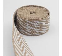 LEDUC 5 mètres Sangle éclair bicolore Double Face 100% Polyester Différentes couleurs 38mm 3-Beige