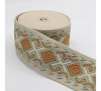 LEDUC 5 mètres Sangle Motif Losange ethnic Tapisserie Fleur Tradition Maya Inca Culturel Balkan Médiéval Polyester & Fibre mixte Différentes couleurs 50mm Col 007