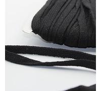 LEDUC Corde Plate Coton tressé 10 Coloris Disponibles 1cm 20m pour Couture Sweat à Capuche Sweat-Shirts survêtements Noir (A)