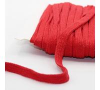 LEDUC Corde Plate Coton tressé 10 Coloris Disponibles 1cm 20m pour Couture Sweat à Capuche Sweat-Shirts survêtements Rouge (D)