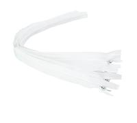 Leduc Fermeture Éclair Invisible en Plastique, Blanc, 40 cm, 5 pièces