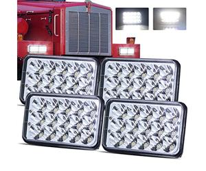 LEDUR Phares à DEL de 4 x 6 approuvés par les points - Faisceau de remplacement H4651 H4652 H4656 H4666 H6545 - Compatible avec Peterbilt Kenworth T600 W900 T800 Truck Peterbilt 379 S10 RV