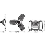 LEDVANCE 4058075843387 LED CEE F (A - G) E27 60 W = 350 W blanc neutre (Ø x H) 337 mm x 109 mm 1 pc(s)