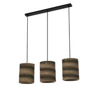 LEDVANCE à 3 lampes Decor Cardboard Cylindre marron en carton ondulé, E27, longueur 830 mm, abat-jour en matériau recyclé, durabgrâce à une source lumineuse remplaçable, facià installer