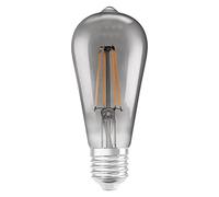 LEDVANCE Ampoule LED intelligente avec Wifi, culot E27, gradable, blanc chaud (2500K), forme Edison, filament clair dans un verre fumé, rempl. des ampoules de 44W, contrôlable avec Alexa, Google