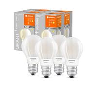 LEDVANCE Ampoule LED intelligente avec Wifi, culot E27, gradable, blanc chaud (2700K), forme d'ampoule, mat, remplacement des ampoules de 75W, contrôlable avec Alexa, Google et App, paquet de 4