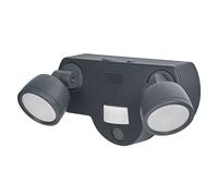 LEDVANCE Applique extérieur SMART+ avec caméra, lumière LED blanc chaud (3000K), 2 têtes en métal de haute qualité, haut-parleur