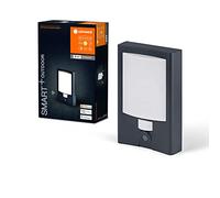 LEDVANCE Applique extérieur SMART+ + n° de maison et caméra, blanc chaud 3000K, boîtier en polycarbonate de haute qualité gris foncé, haut-parleur intégré, carte mémoire, technologie WiFi intelligente