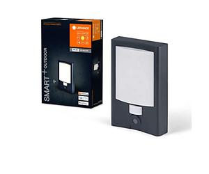 LEDVANCE Applique extérieur SMART+ + n° de maison et caméra, blanc chaud 3000K, boîtier en polycarbonate de haute qualité gris foncé, haut-parleur intégré, carte mémoire, technologie WiFi intelligente