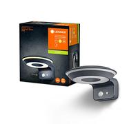 LEDVANCE Applique murale solaire ENDURA Style Glow, deux anneaux lumineux contrôlables séparément, lumière blanc chaud 3000K, capteur intégré, utilisable sans alimentation, protection IP44, gris foncé