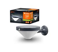 LEDVANCE Applique solaire ENDURA Style Lunar, lumière blanc chaud (3000K), capteur intégré, utilisable sans alimentation, longue autonomie : 60 fois 30 secondes en mode PIR, protection IP44, noir