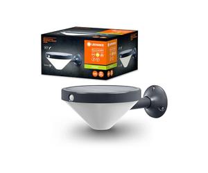LEDVANCE Applique solaire ENDURA Style Lunar, lumière blanc chaud (3000K), capteur intégré, utilisable sans alimentation, longue autonomie : 60 fois 30 secondes en mode PIR, protection IP44, noir