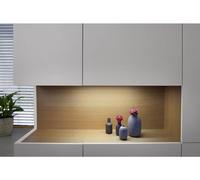 Luminaire LED : adapté pour le dessous des armoires, Cabinet LED Corner / 12 W, 220…240 V, angle de rayonnement: 110°, Blanc chaud, 3000 K, matériau de corps: polycarbon. (pc)/acrylonit., IP20, 8-pack