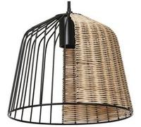 LEDVANCE Decor Cage Bell Lampe suspendue - style industriel - noir/marron - boîtier en métal et rotin - douille E27 - diamètre 260 mm - montage facile - ampoule non incluse.} Blanc G