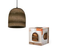 LEDVANCE Decor Cardboard Ball Bell marron en carton ondulé, E27, diamètre 260 mm, abat-jour en matériau recyclé, durabgrâce à une source lumineuse remplaçable, facià installer