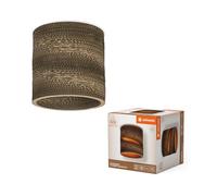 LEDVANCE Decor Cardboard Cylindre marron en carton ondulé, E27, diamètre 250 mm, abat-jour en matériau recyclé, durabgrâce à une source lumineuse remplaçable, facià installer
