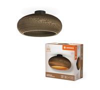 LEDVANCE Decor Cardboard Drop marron en carton ondulé, léger, E27, diamètre 400 mm, abat-jour en matériau recyclé, durabgrâce à une source lumineuse remplaçable, facià installer
