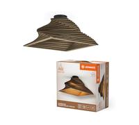 LEDVANCE Decor Cardboard Square Turn marron en carton ondulé, E27, diamètre 400 mm, abat-jour en matériau recyclé, durabgrâce à une source lumineuse remplaçable, facià installer