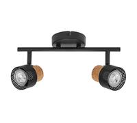 Plafonnier LED Applique Murale Decor Spot Liège Noir 2 X 3,4W GU10 Pivotant