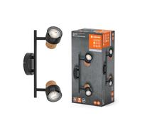 LEDVANCE DECOR SPOT CORK 2 x 3 - 4W - 460lm - noir - spot - têtes réglables - utilisation polyvalente - spot intérieur - LED remplaçables - lumière chaude - GU10.} Blanc G