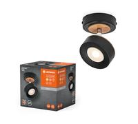 LEDVANCE DECOR SPOT PLUTO, 4,8W, 300lm, noir, lampe spot, têtes réglables, utilisation polyvalente, spot d’intérieur, ton blanc chaud, finition supérieure, montage facile