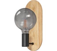LEDVANCE DECOR Wood Wall Applique murale, noire, avec culot E27 pour un remplacement facile de l'ampoule, peut être équipée d'une ampoule simple ou intelligente, classe de protection IP20