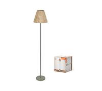 LEDVANCE lampadaire Decor Raffia vert-marron en raphia et métal, E27, hauteur 1600 mm, abat-jour en matériau recyclé, durabgrâce à une source lumineuse remplaçable, facià installer