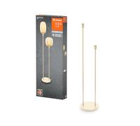 LEDVANCE Lampadaire décoratif avec 2x douilles E27, deux supports (hauteur 78cm et 110cm), beige, avec câble d'alimentation de 1,8m, ampoule LED OSRAM 1906 parfaitement adaptée vendue séparément