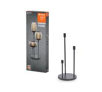 LEDVANCE Lampadaire décoratif avec 3x douilles E27,trois supports(hauteur 36cm,59cm et 78cm),gris foncé,avec câble d'alimentation de 1,8m,ampoule LED OSRAM 1906 parfaitement adaptée disponible séparée