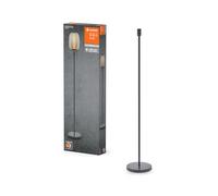LEDVANCE Lampadaire décoratif avec douille E27, grand support (hauteur 146cm), gris foncé, avec câble d'alimentation de 1,8m, ampoule LED OSRAM 1906 parfaitement adaptée disponible séparément